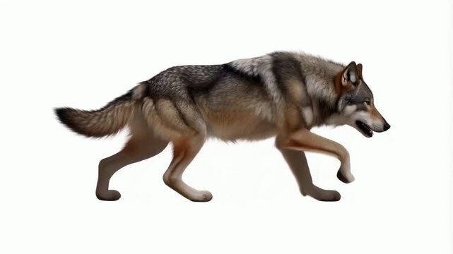 Graceful wolf in motion captured in highresolution sequence over time