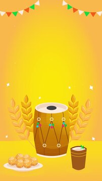 Punjabi Festival Dhol with Lassi and Laddu Motion Video 