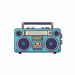 Fototapeta premium Retro boombox speakers closeup vector illustration