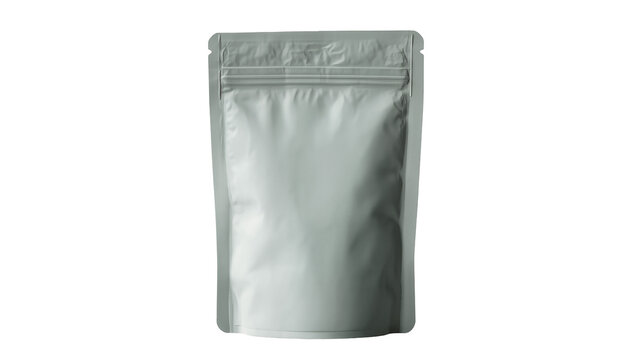 Silver foil pouch with resealable zipper closure