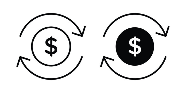 Turnover icon stroke and solid black editable vectors