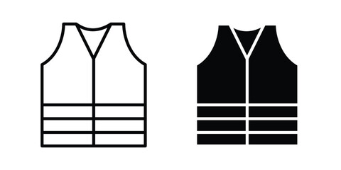 Vest jacket icon stroke and solid black editable vectors © Win