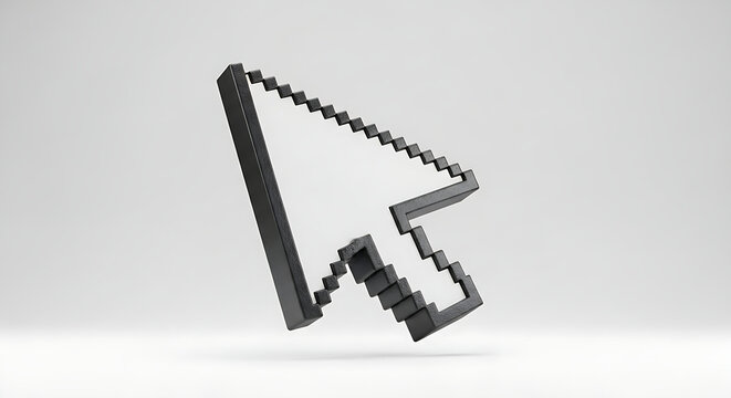 3d mouse cursor icon with click effect