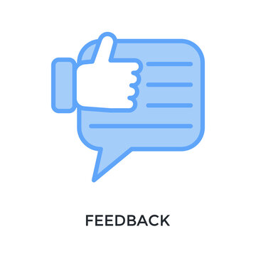 Feedback Icon Lineal Blue Style. Vector Illustration For Graphic Design