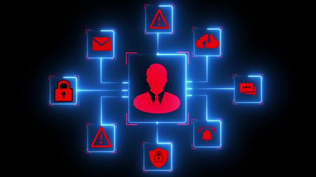 Unauthorized access to networks. Hacker using phishing emails and exploiting system vulnerabilities to penetrate corporate networks.