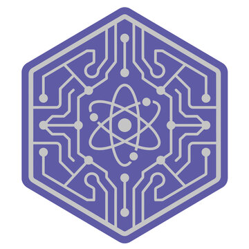 Modern technology it server satelit atom icon for digital networks