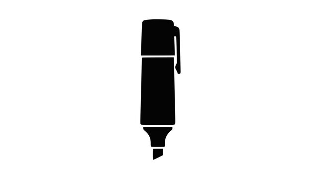 Animated black marker pen icon drawing on black background