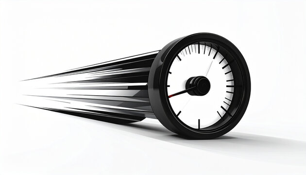 Speedometer motion blur concept of fast speed and time