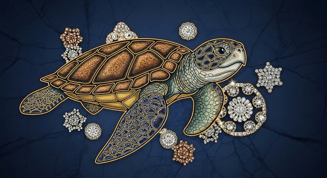 turtle on the water