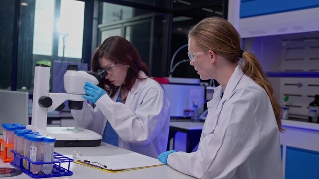 Laboratory experiment analysis research facility scientific investigation modern environment close-up view collaborative discovery
