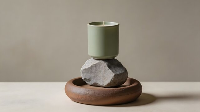 Conceptual geometric totem symbolizing stability and harmony in life