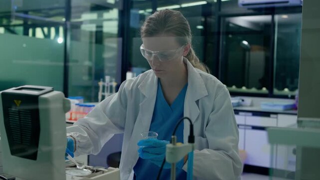 Laboratory research action scientist conducting experiments in modern lab environment detailed analysis of chemical reactions