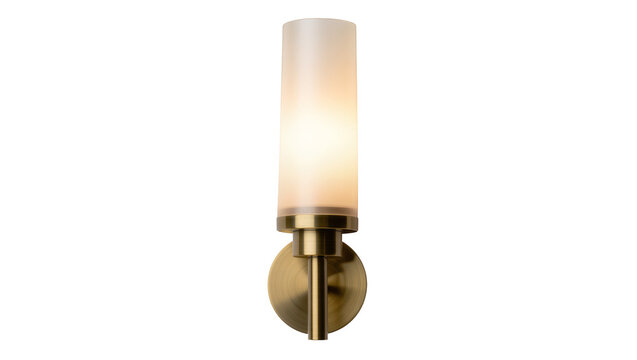 Modern brass wall sconce with frosted glass cylinder shade