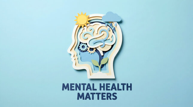 Mental health awareness concept with positive mind and emotional balance