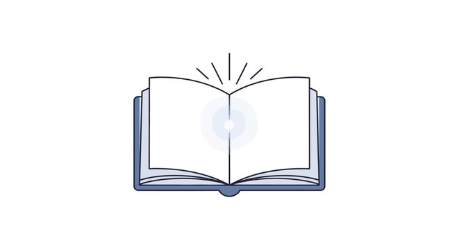 Open book with blue cover on transparent background