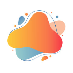 Fototapeta premium Abstract gradient fluid shape with blue outline