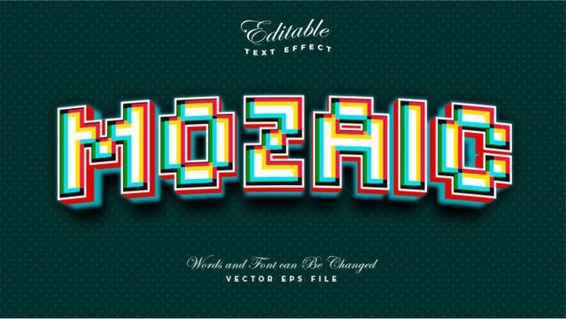 Mozaic 3D Bold Text Effect