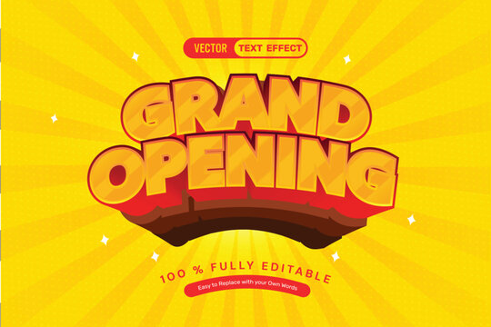 3D Grand Opening Editable Text Effect