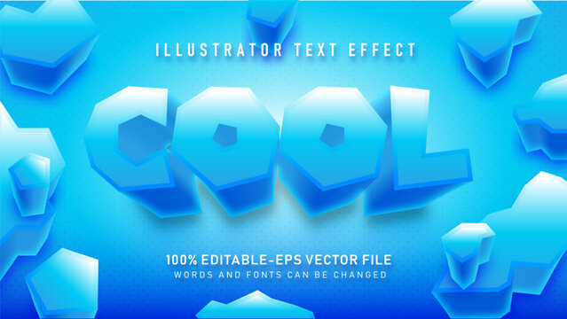 Blue Cool 3d text style effect up