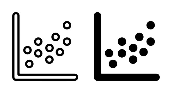Scatter Plot Icons, Data Visualization, Correlation Analysis, Statistics Charts