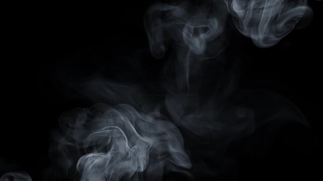 Realistic white fog animation ascending from below and merging in center, cinematic dual smoke plumes 4K