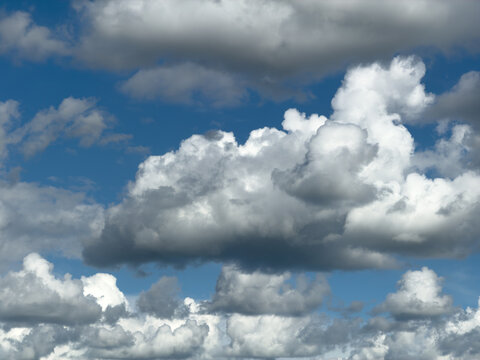 blue sky with scattered clouds