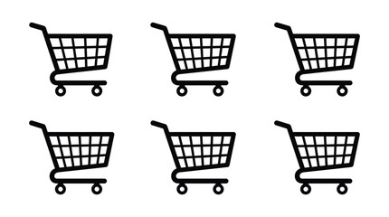 shopping cart silhouette black white background icon © MdRakib