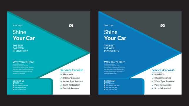 Modern Car Wash social media | Abstract design car wash flyer | Car Detailing, Auto Detailing Flyer, Car Wash poste 