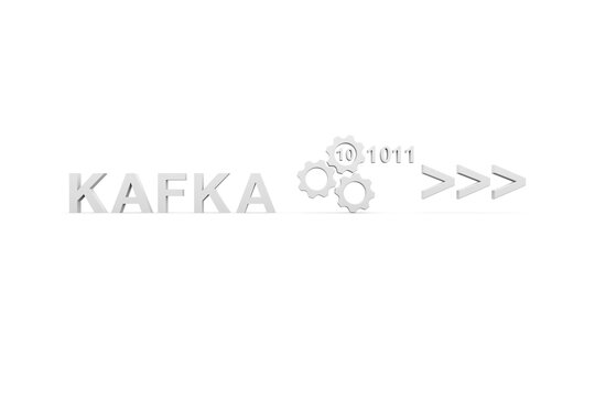 KAFKA concept white background 3d render illustration