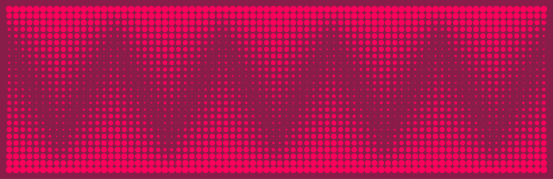 Abstract Background with Halftone Dots Pattern. Futuristic Pink and Red background or Wallpaper with Geometric Half Tone Pattern for Music or Technology Banner, Poster, Ad. 