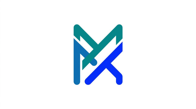 Abstract geometric logo design with interlocking letters M and K.