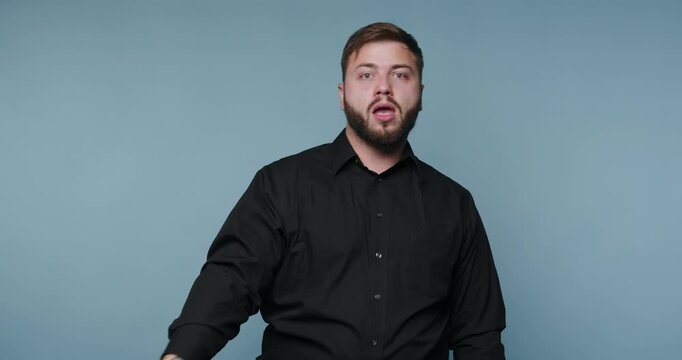 Man signs in American Sign Language in four engaging frames as he conveys different messages in a simple setting