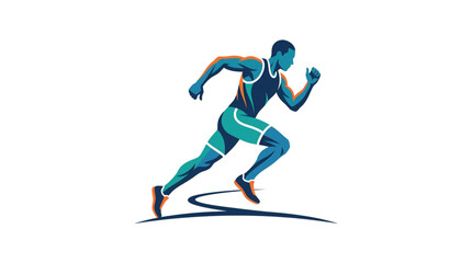 Obraz premium Athletic Man Running Fast During Competition.
