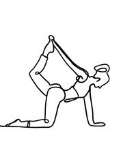 Obraz premium continuous line drawing, exercise time for yoga
