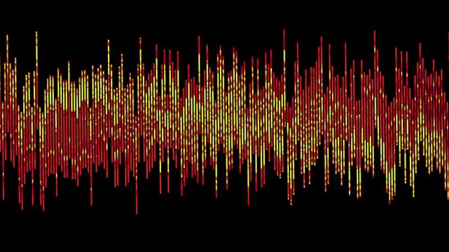 Red and Yellow Full Frame Audio Equalizer Waveform Loop Animation