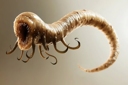 Close-up of a Tapeworm Parasite
