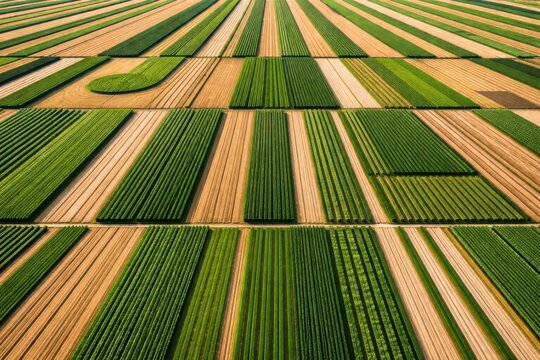 L&iacute;neas repetitivas de tierras de cultivo vistas desde arriba