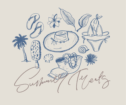 Summer vibes.  Lettering print t-shirt design, mug print about summer. Summer pattern background