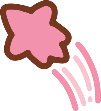 Cute Pink Star Wand Sparkling in Motion