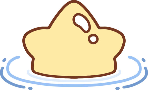Cute Floating Star Shape on Water Background