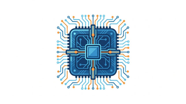 Central Processing Unit Microchip with Circuit Board Connections.