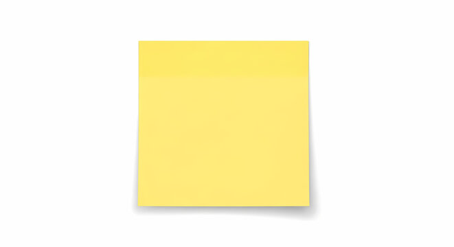 Yellow sticky note isolated on white