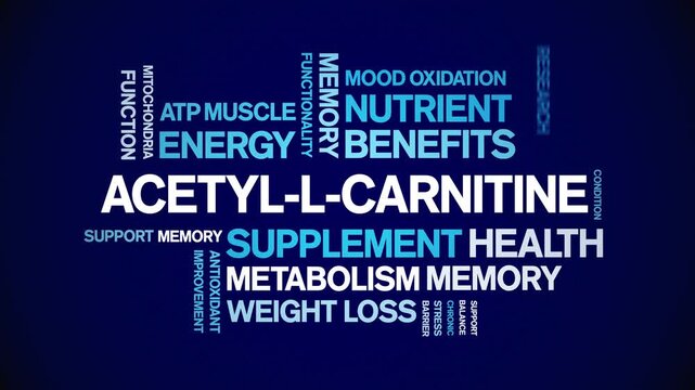 dl/l-carnitine quotes Acetyl-L-Carnitine animated word cloud-text design animation tag kinetic  typography seamless loop