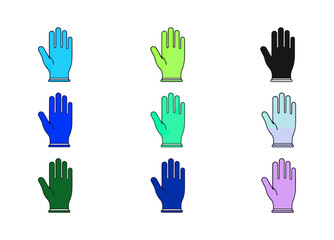 Fototapeta premium Colorful hand gloves illustrations