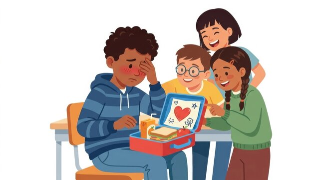 Child Embarrassed by Lunch Note as Classmates Laugh at School
