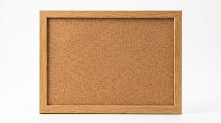 Fototapeta premium Empty Wooden Framed Corkboard on a White Background for Notes and Messages