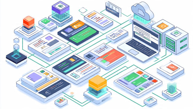 Digital Devices and Technology Gadgets Illustration.