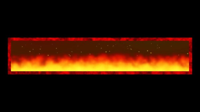 燃える炎のテロップベース,透過背景,赤
