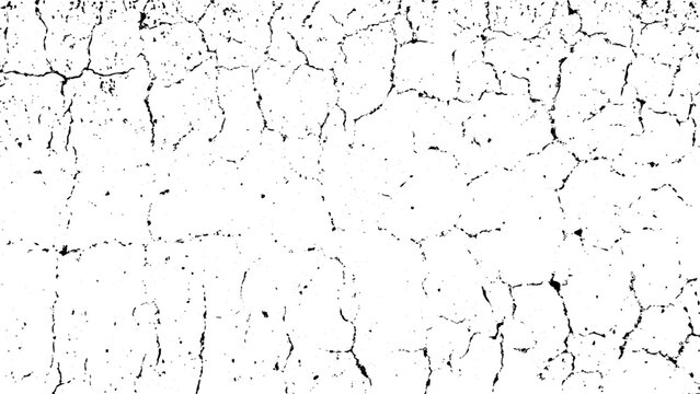 Grunge crack texture background with old concrete wall splits, distressed stone road fractures and rough ground surface dust grain. Vintage material design asset for poster or cover. Vector
