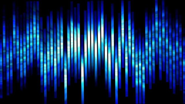 Glowing Blue Vertical Audio Equalizer Waveform Loop Animation
